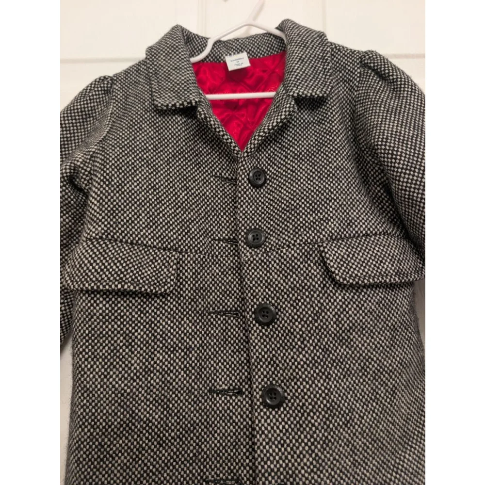 Girls Old Navy Pea Coat 5T Black & White